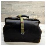 Antique leather suitcase.