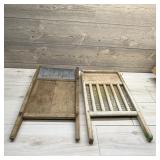 Antique Washboards. Two antique wooden washboards.