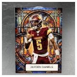Custom Jayden Daniels Stained Glass Football Card.