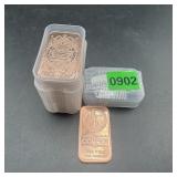 (20 Times Bid) 1 Oz Copper Bars St. Gauidan Design