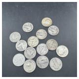 Silver Quarter Lot. Lot of 15 silver quarters, inc
