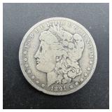 1891-o Morgan Silver Dollar.