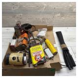 Oil Can & Cable Lot. Older Oil Cans, Tie-out Cable