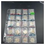 Kennedy Half Dollar Collection. Sheet of 20 Kenned