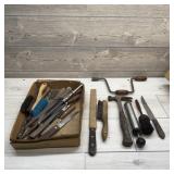 Shop Tool Lot. Flat Of Miscellaneous Shop Tools In