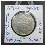 1896-O Morgan Silver Dollar