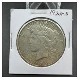 1922-S Peace Silver Dollar