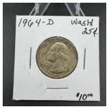 1964-D Washington Silver Quarter