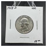 1958-D Washington Silver Quarter