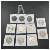 Eleven Mixed-Date Kennedy Half Dollars