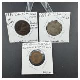 Three Miscellaneous Old Foreign Coins