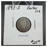 1893-S Barber Silver Dime