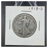 1918-S Walking Liberty Silver Half Dollar