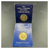 Two Gold-Plated John F. Kennedy Half Dollars