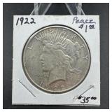 1922 Peace Silver Dollar
