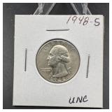 1948-S Washington Silver Quarter