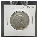 1946-S Walking Liberty Silver Half Dollar