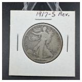 1917-S Reverse Walking Liberty Silver Half Dollar