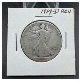 1917-D Reverse Walking Liberty Silver Half Dollar