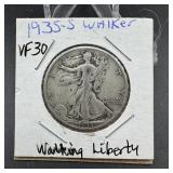 1935-S Walking Liberty Silver Half Dollar