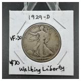 1929-D Walking Liberty Silver Half Dollar