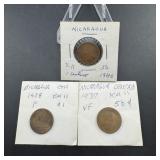 Three Early 1900s Nicaragua Coins