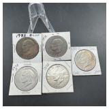 Five Eisenhower Dollars