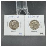 Two Washington Silver Quarters