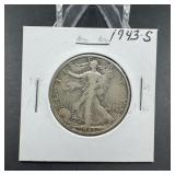 1943-S Walking Liberty Silver Half Dollar