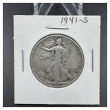1941-S Walking Liberty Silver Half Dollar