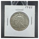 1941 Walking Liberty Silver Half Dollar