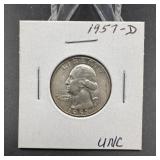 1957-D Washington Silver Quarter