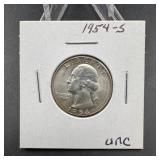 1954-S Washington Silver Quarter