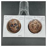 Two 1 oz Copper Rounds