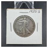 1935-S Walking Liberty Silver Half Dollar