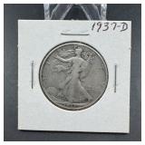 1937-D Walking Liberty Silver Half Dollar