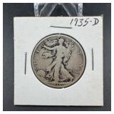 1935-D Walking Liberty Silver Half Dollar