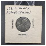 1981-D Off-Center Lincoln Cent