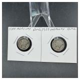 1935 & 1944 Mercury Silver Dimes