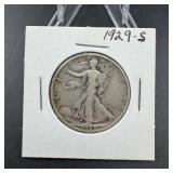 1929-S Walking Liberty Silver Half Dollar