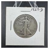 1929-D Walking Liberty Silver Half Dollar