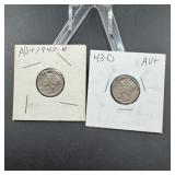Two 1943-D Mercury Dimes