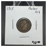 1913 Barber Silver Dime