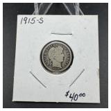 1915-S Barber Silver Dime