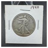 1940 Walking Liberty Silver Half Dollar