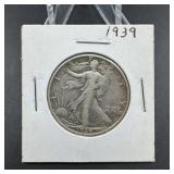 1939 Walking Liberty Silver Half Dollar