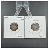 Two Barber Silver Dimes