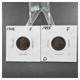 1895 and 1908 Indian Head Cents