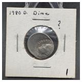 1980-D Roosevelt Dime Error