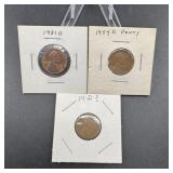 Three Older Lincoln Cents